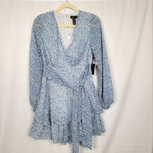 Floral Blue & Green Dress NEW #1593